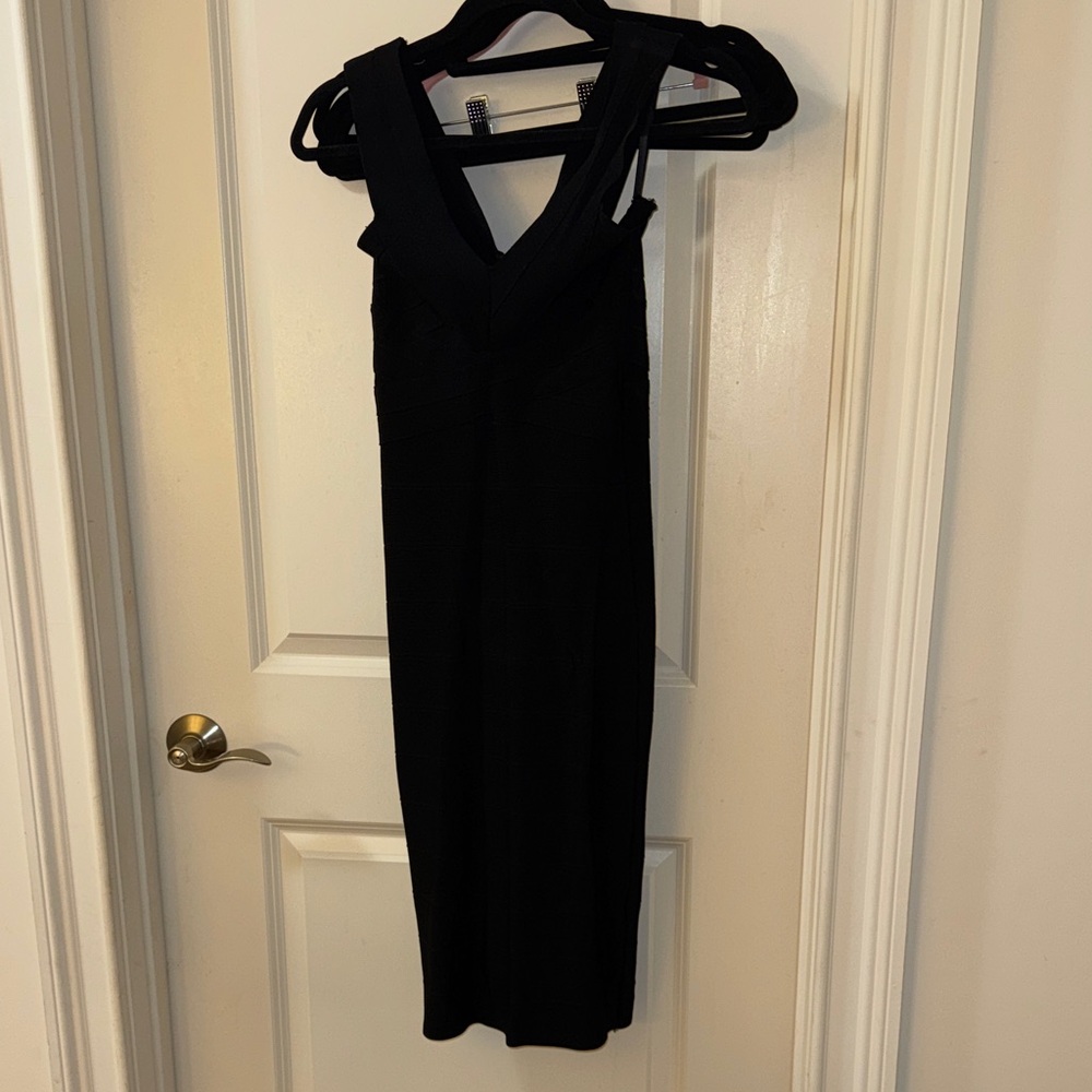 BEBE bandage Elegant Black Sleeveless Dress